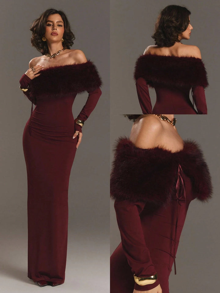 Rochie maxi SHEIN, vișiniu