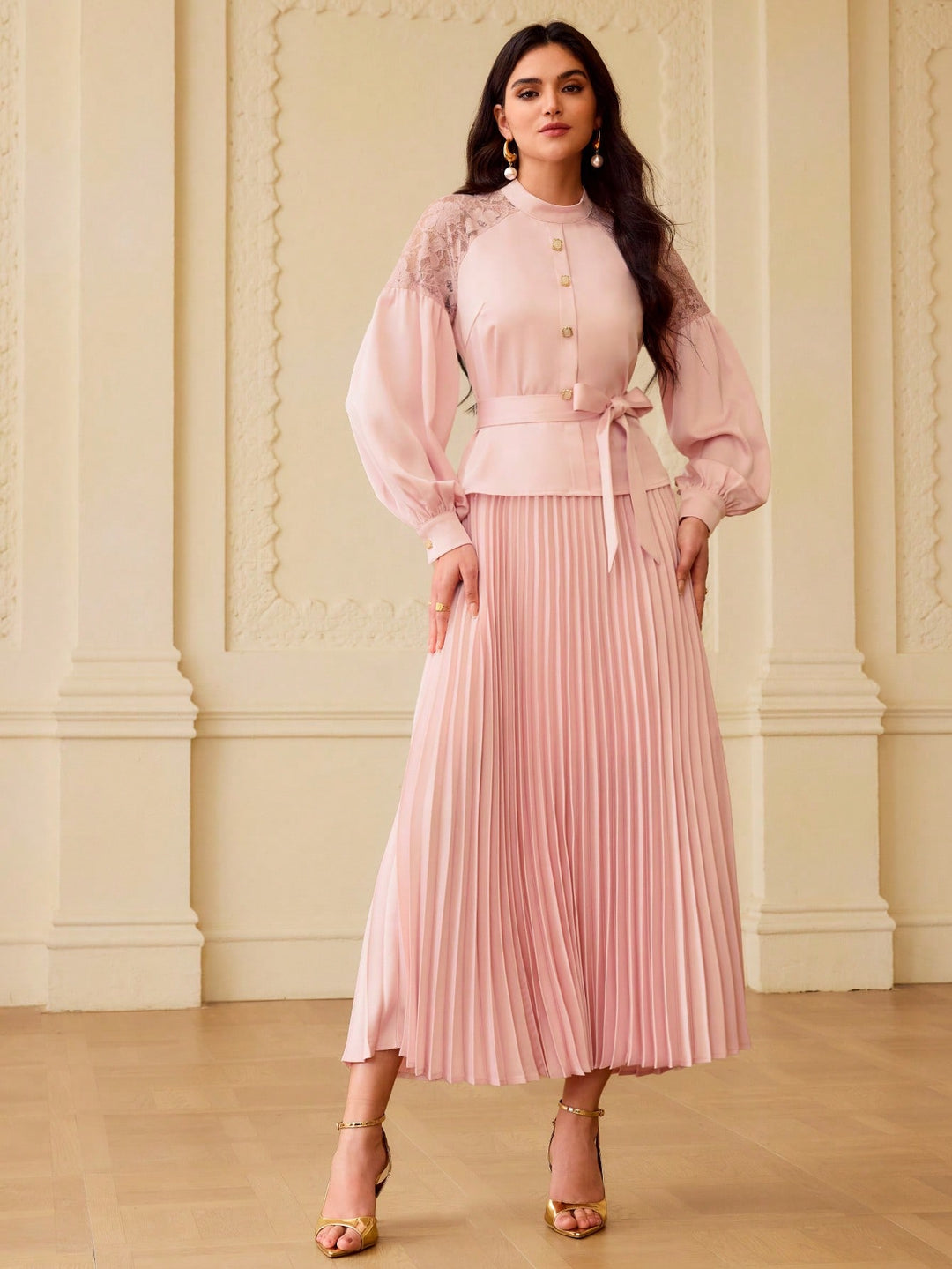 Rochie midi SHEIN, roz