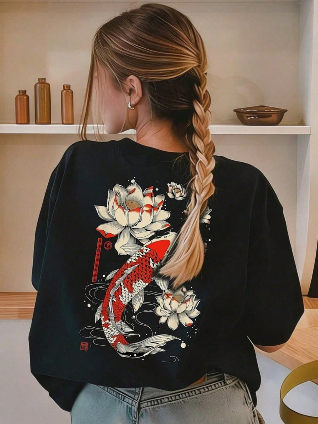 SHEIN póló, fekete