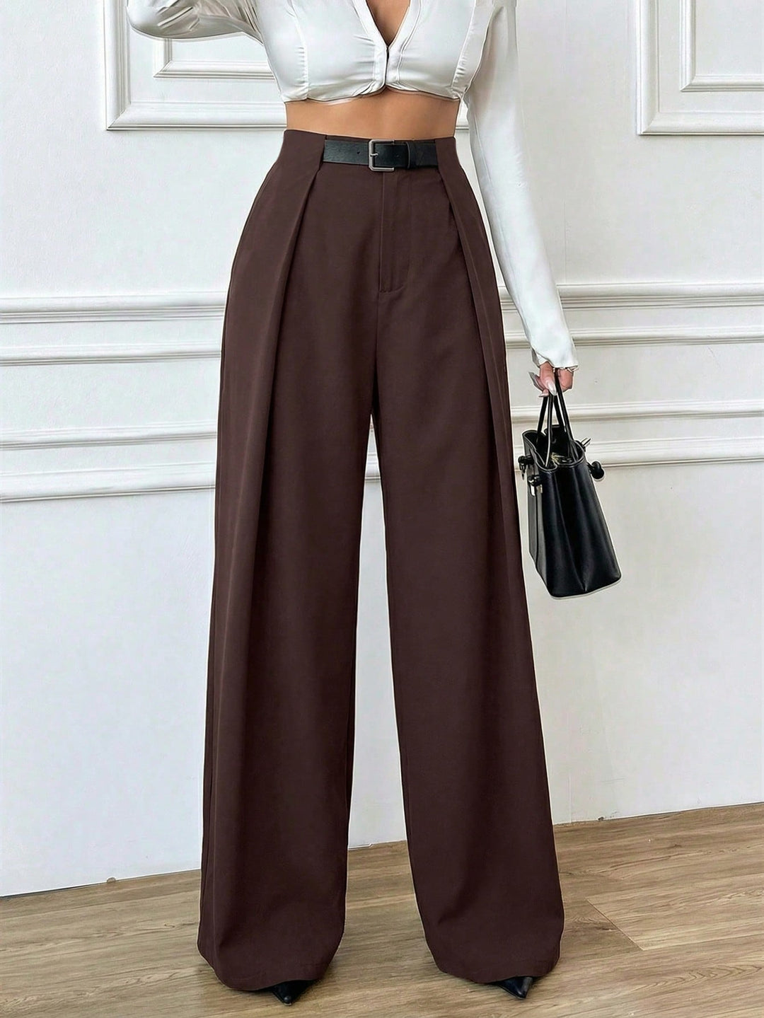 Pantaloni SHEIN, maro