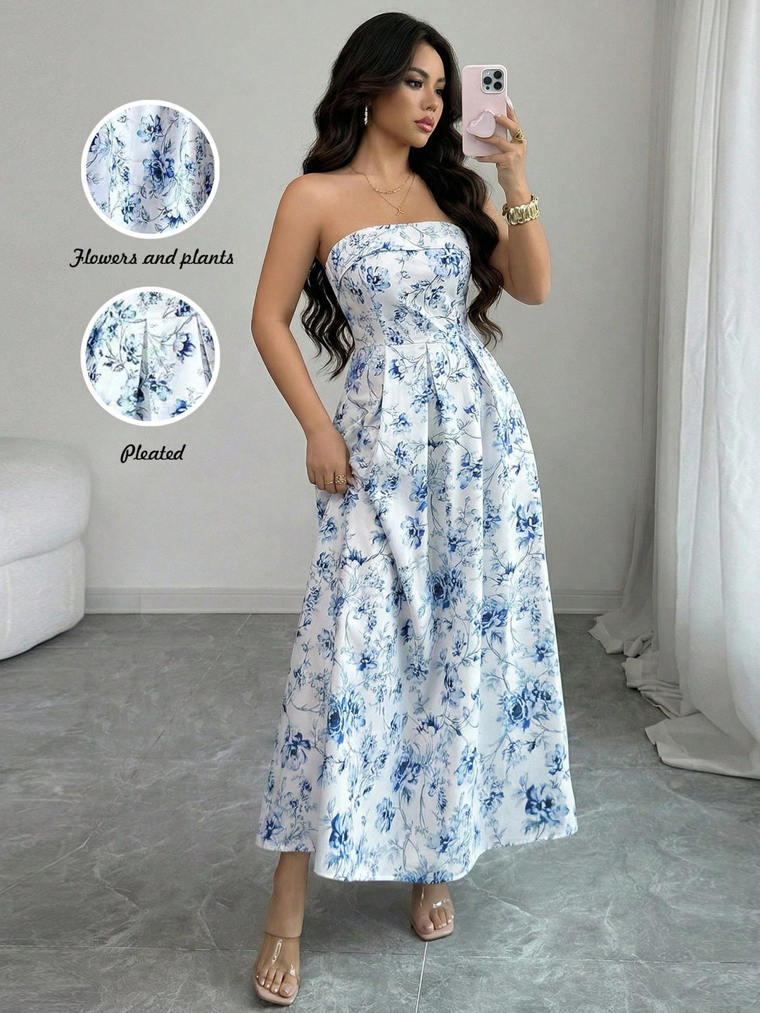 Rochie maxi SHEIN, albastru