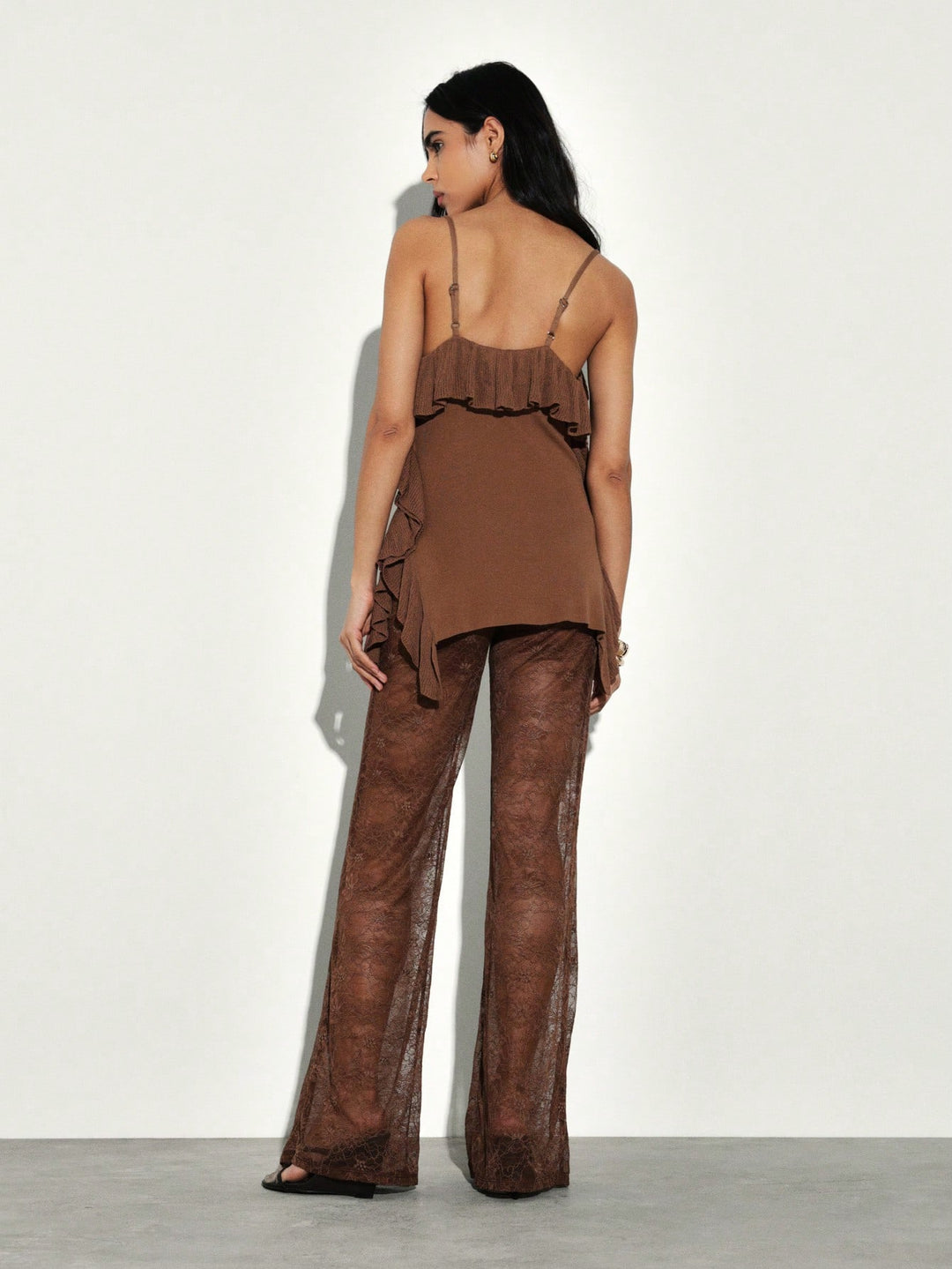 Pantaloni SHEIN, maro