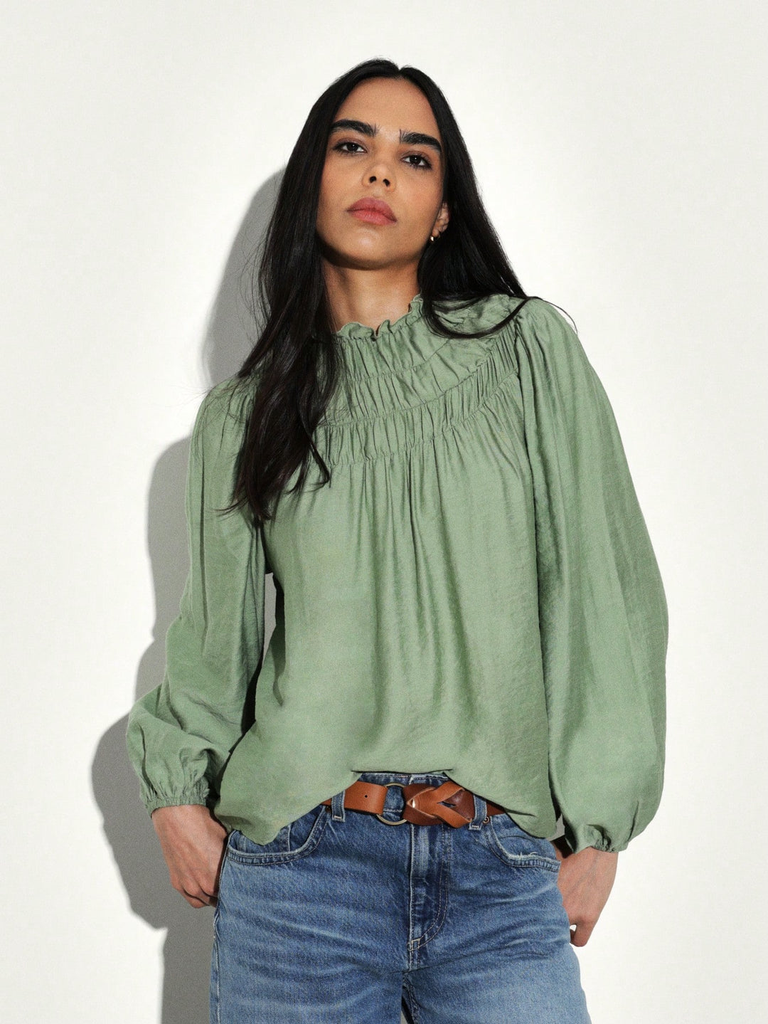 Cămașă dama SHEIN, verde