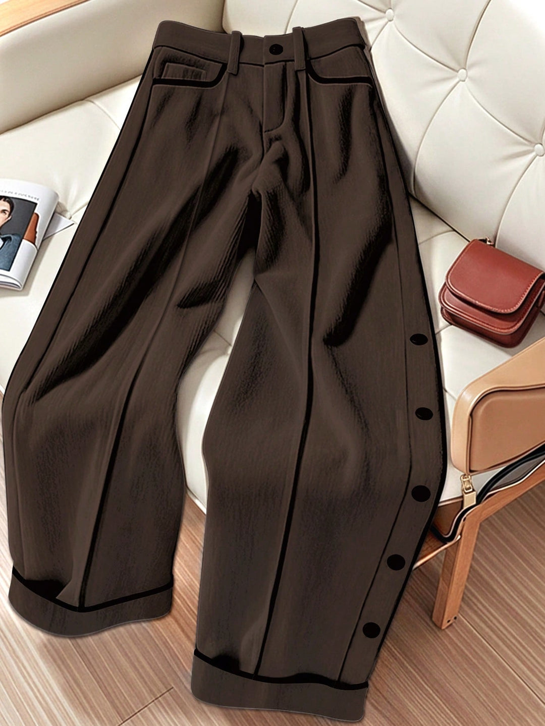 Pantaloni SHEIN, maro
