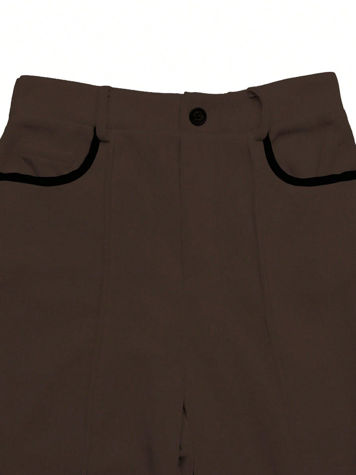 Pantaloni SHEIN, maro