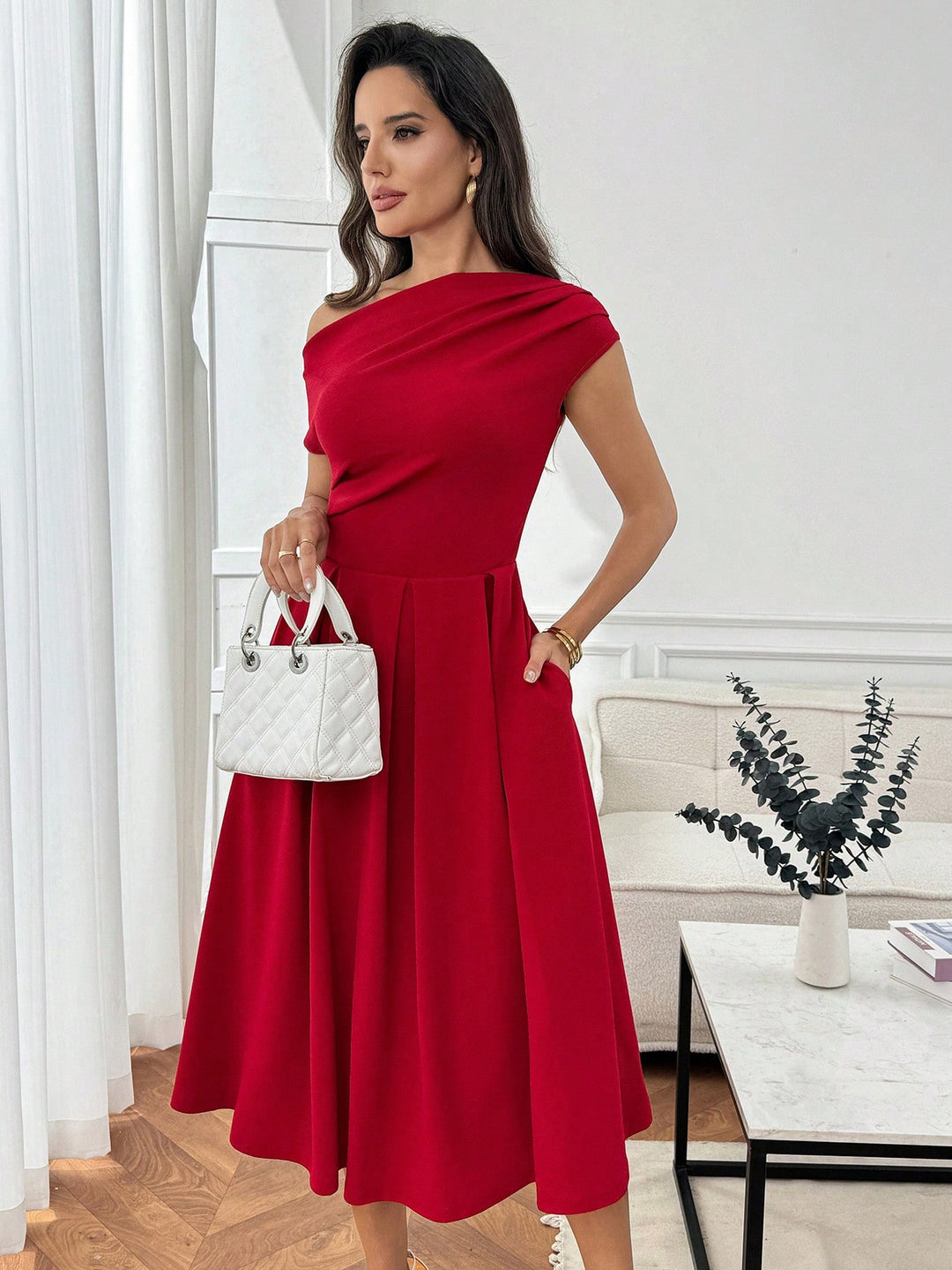 Rochie midi SHEIN, roșu