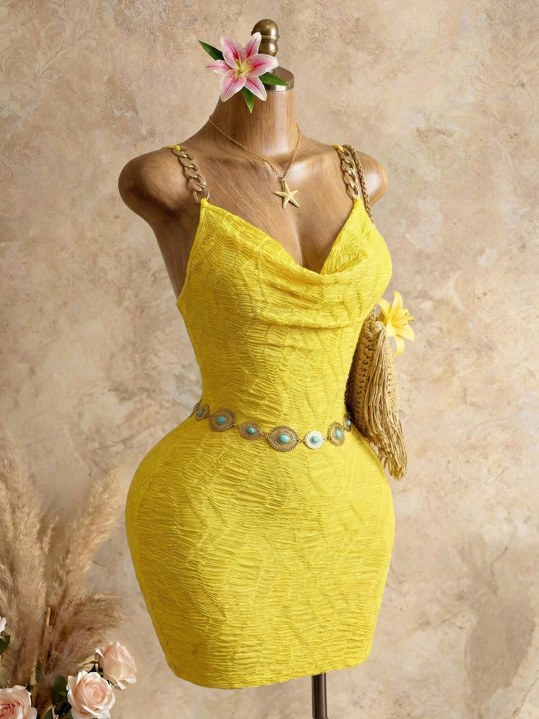 Rochie scurtă SHEIN, galben