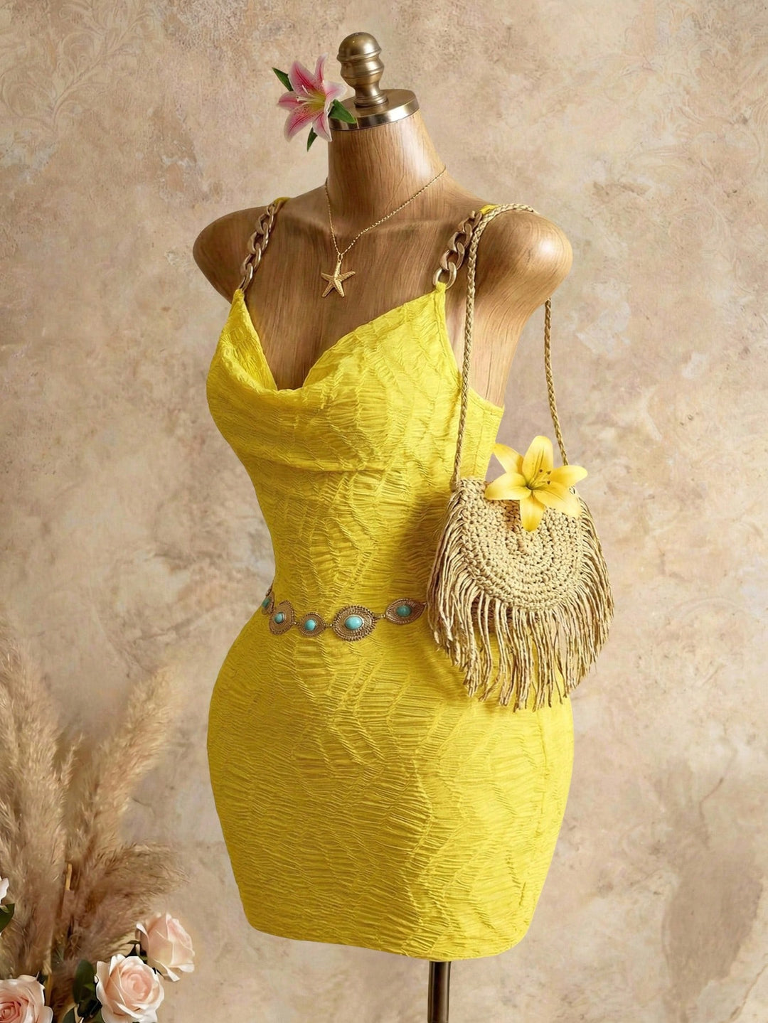 Rochie scurtă SHEIN, galben