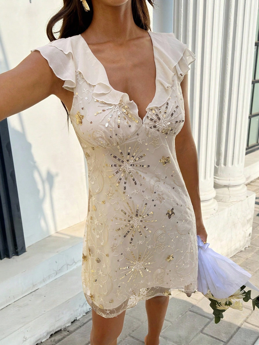 Rochie mini SHEIN, bej