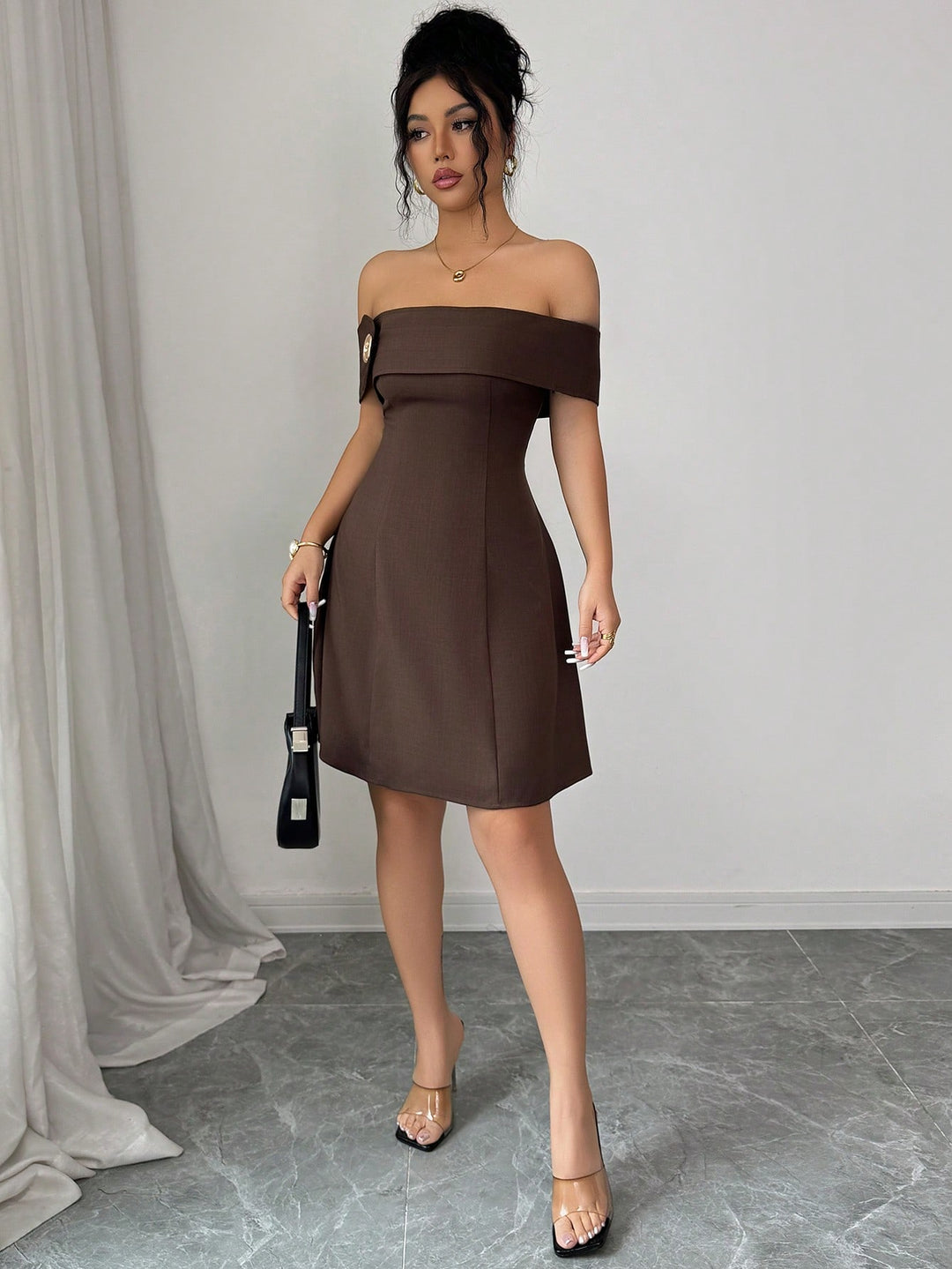 Rochie scurtă SHEIN, maro