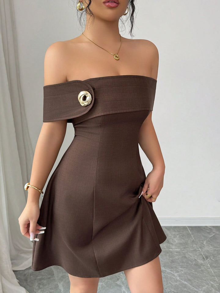 Rochie scurtă SHEIN, maro