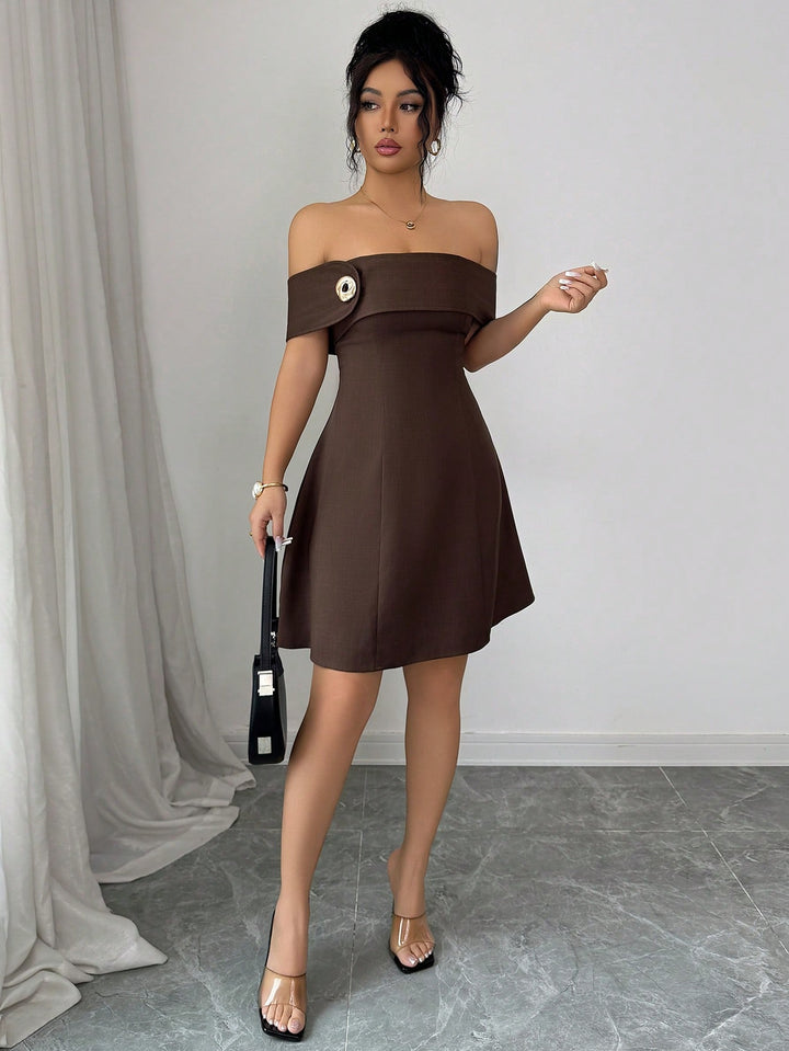 Rochie scurtă SHEIN, maro