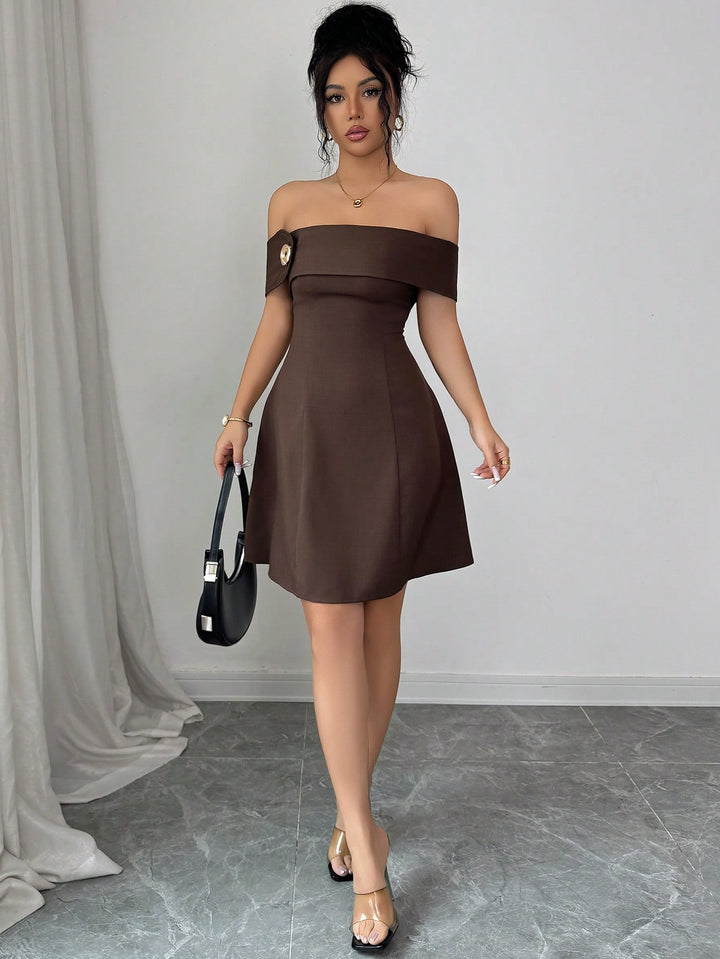 Rochie scurtă SHEIN, maro