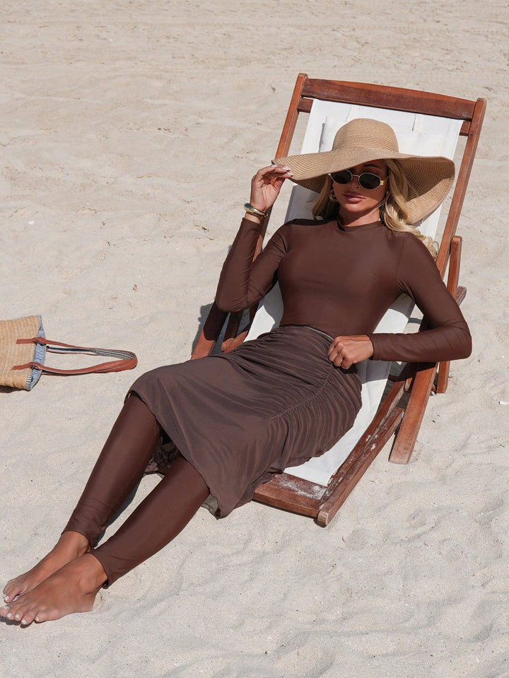 Costum de baie SHEIN, maro