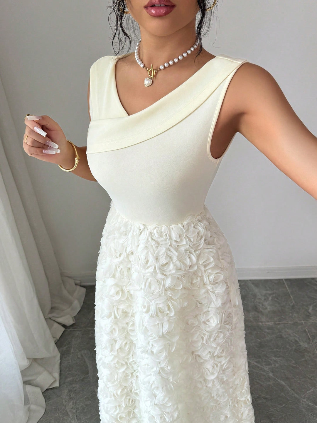 Rochie maxi SHEIN, bej