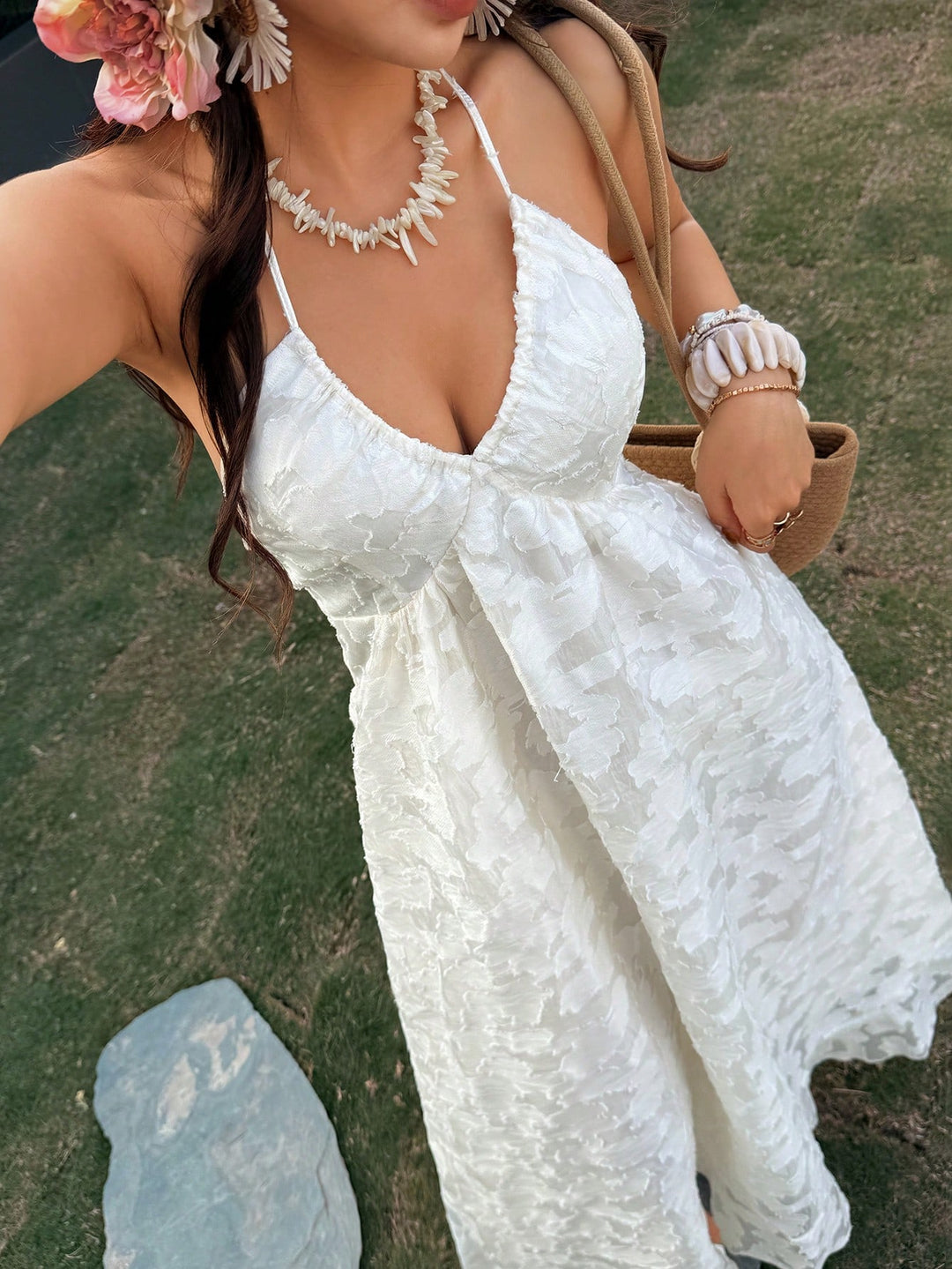 Rochie maxi SHEIN, alb