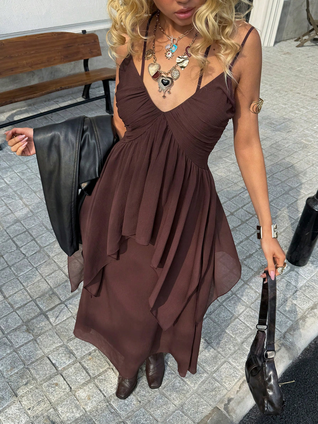 Rochie midi SHEIN, vișiniu
