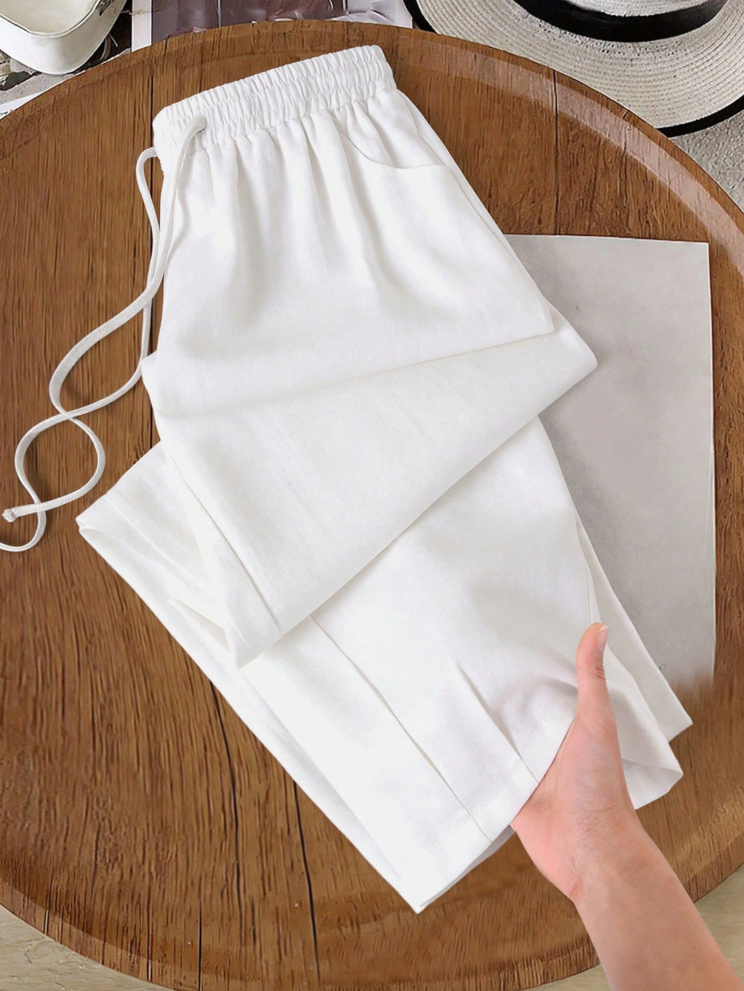 Pantaloni SHEIN, alb