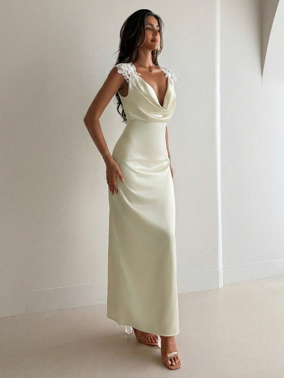 Rochie maxi SHEIN, bej