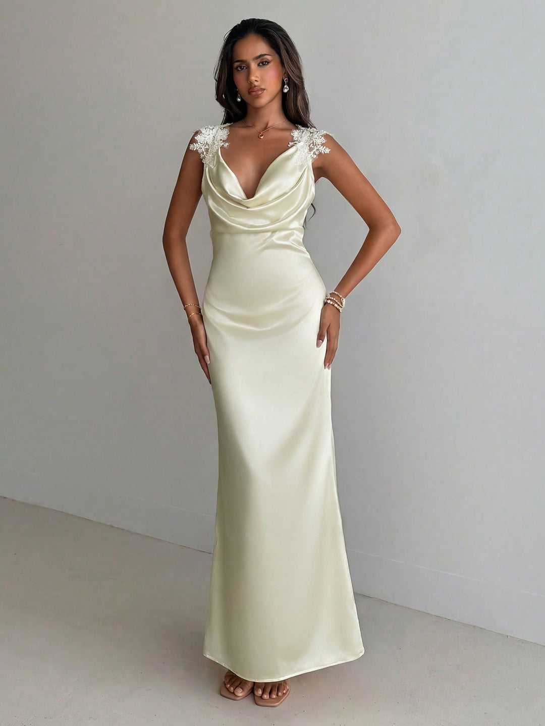 Rochie maxi SHEIN, bej
