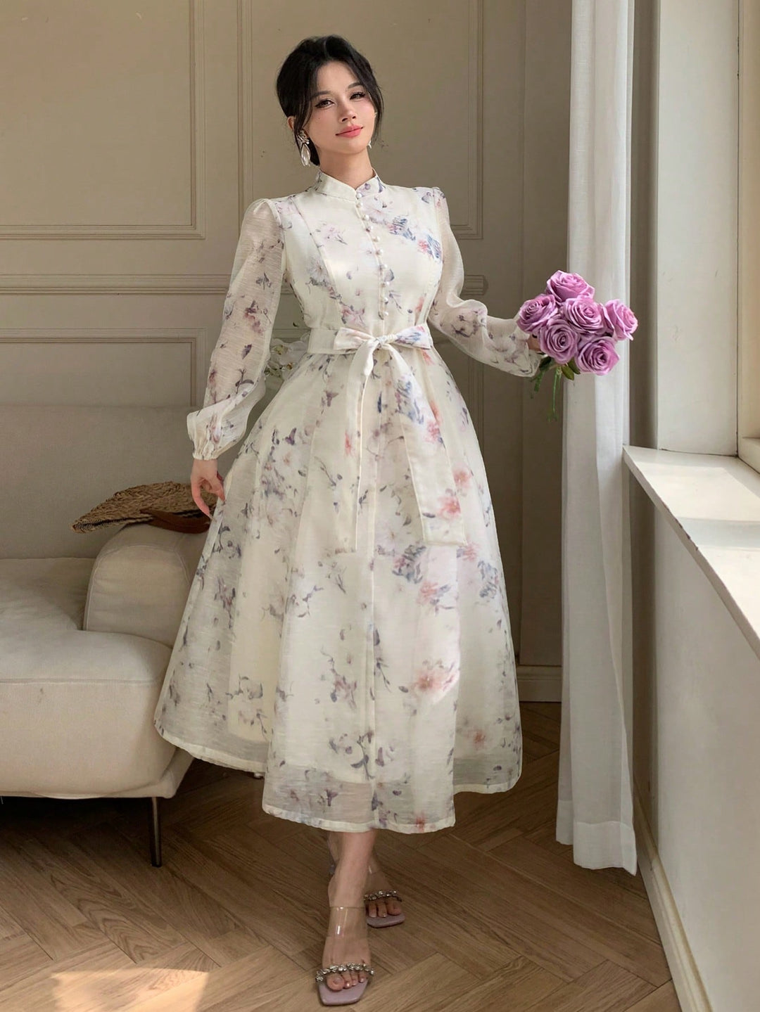 Rochie midi SHEIN, roz