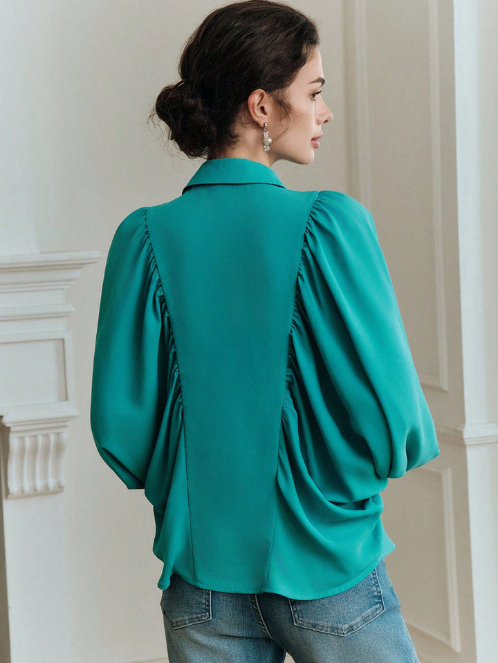 Bluza elegantă SHEIN, verde