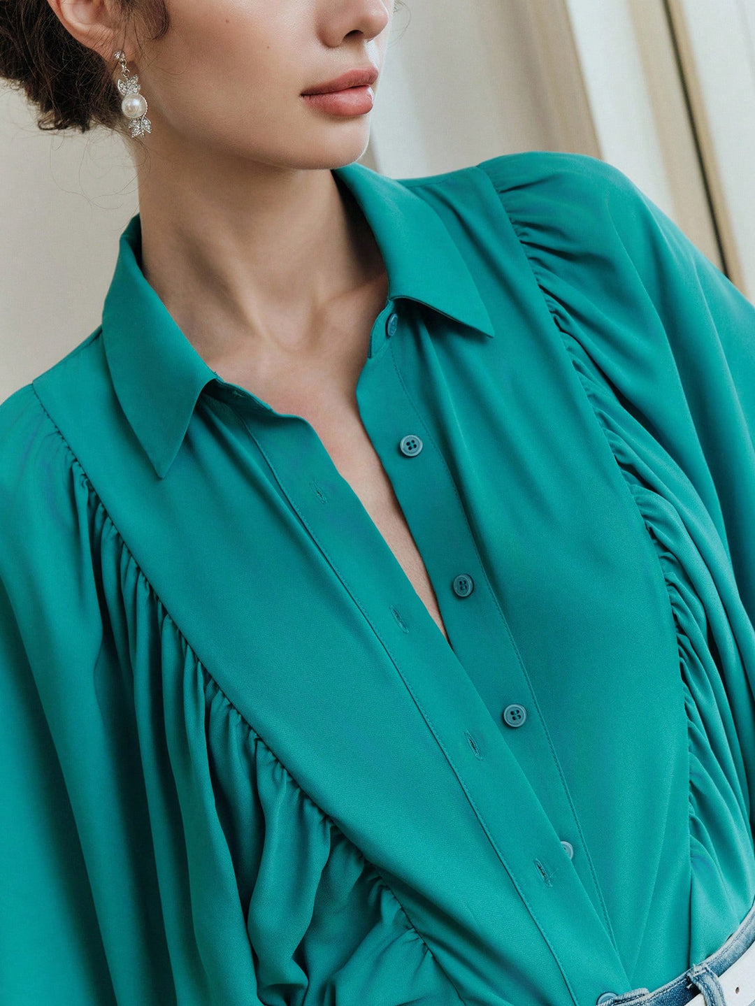 Bluza elegantă SHEIN, verde