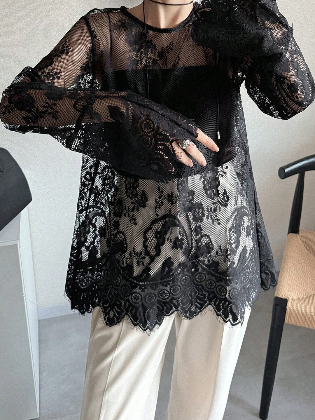 Top SHEIN, negru