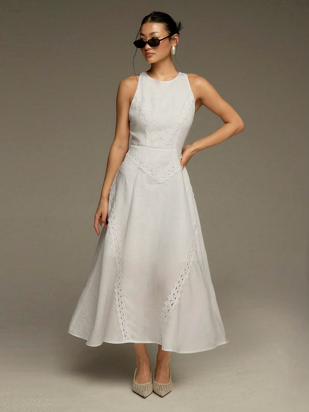 Rochie midi SHEIN, alb