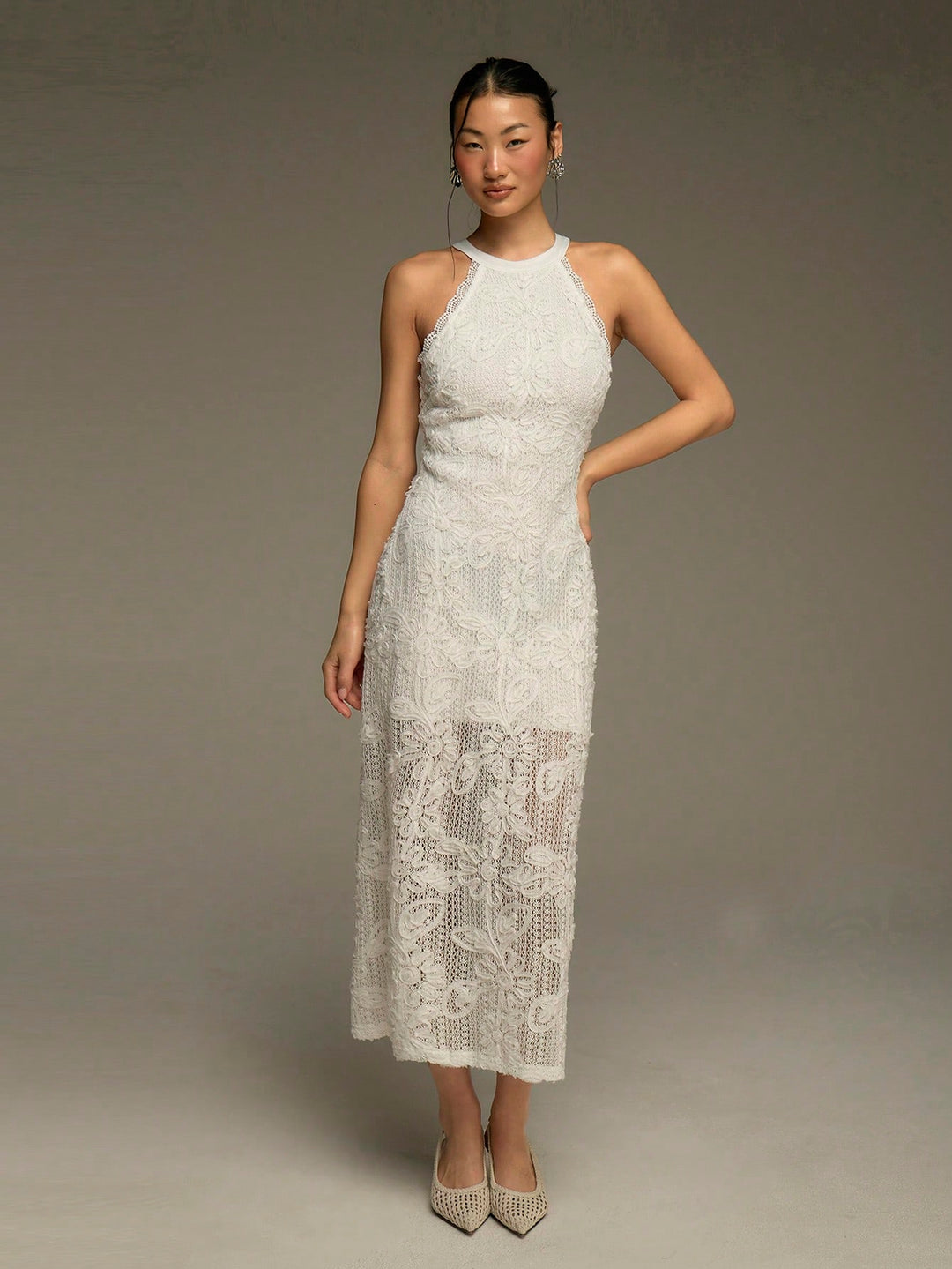 Rochie midi SHEIN, alb