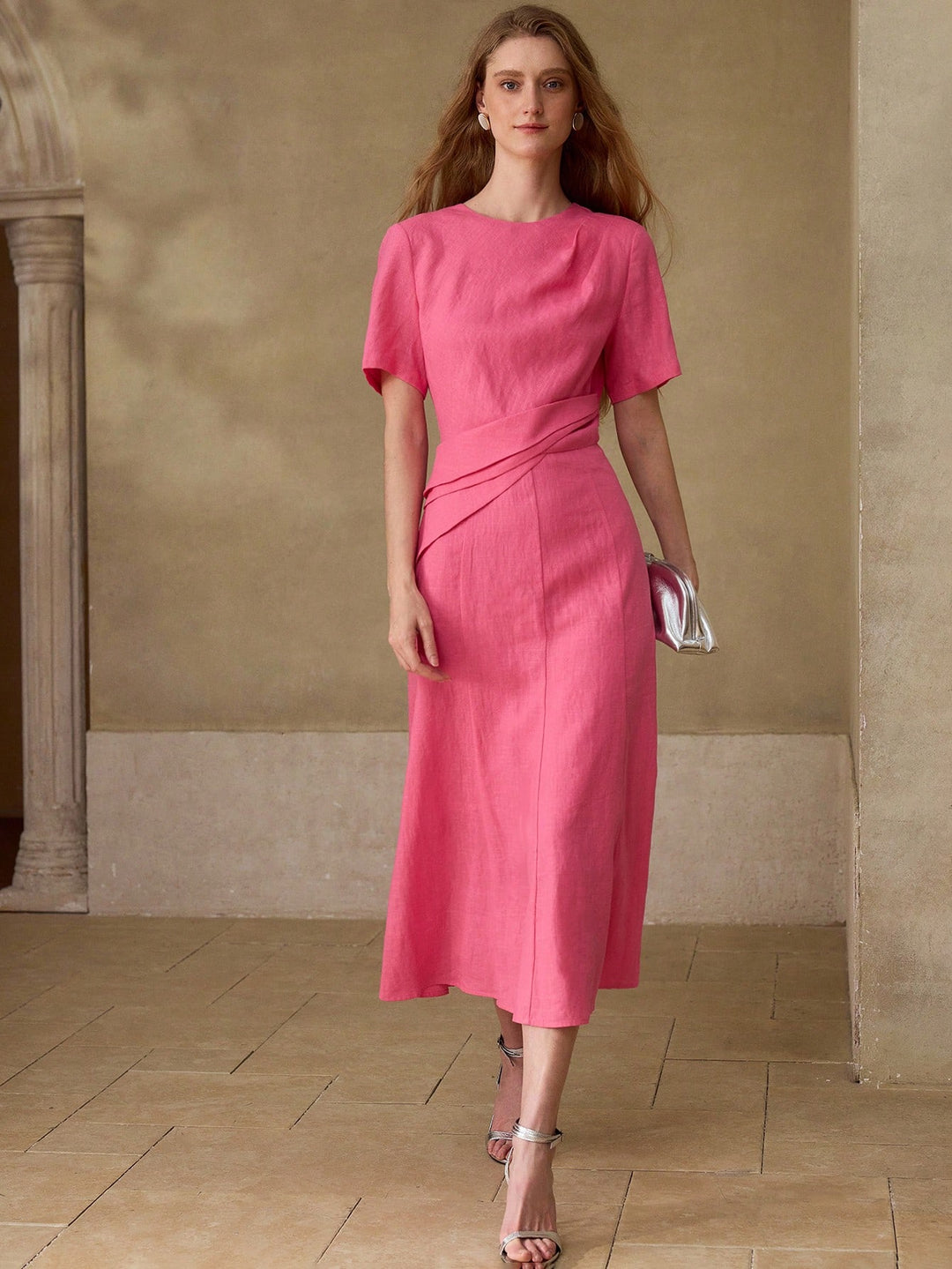 Rochie midi SHEIN, roz