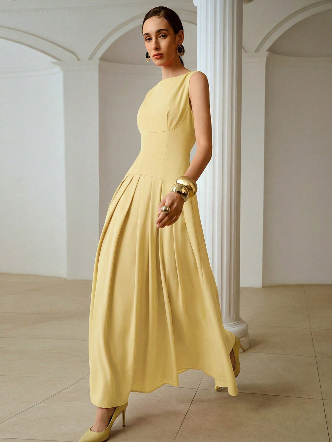 Rochie maxi SHEIN, galben