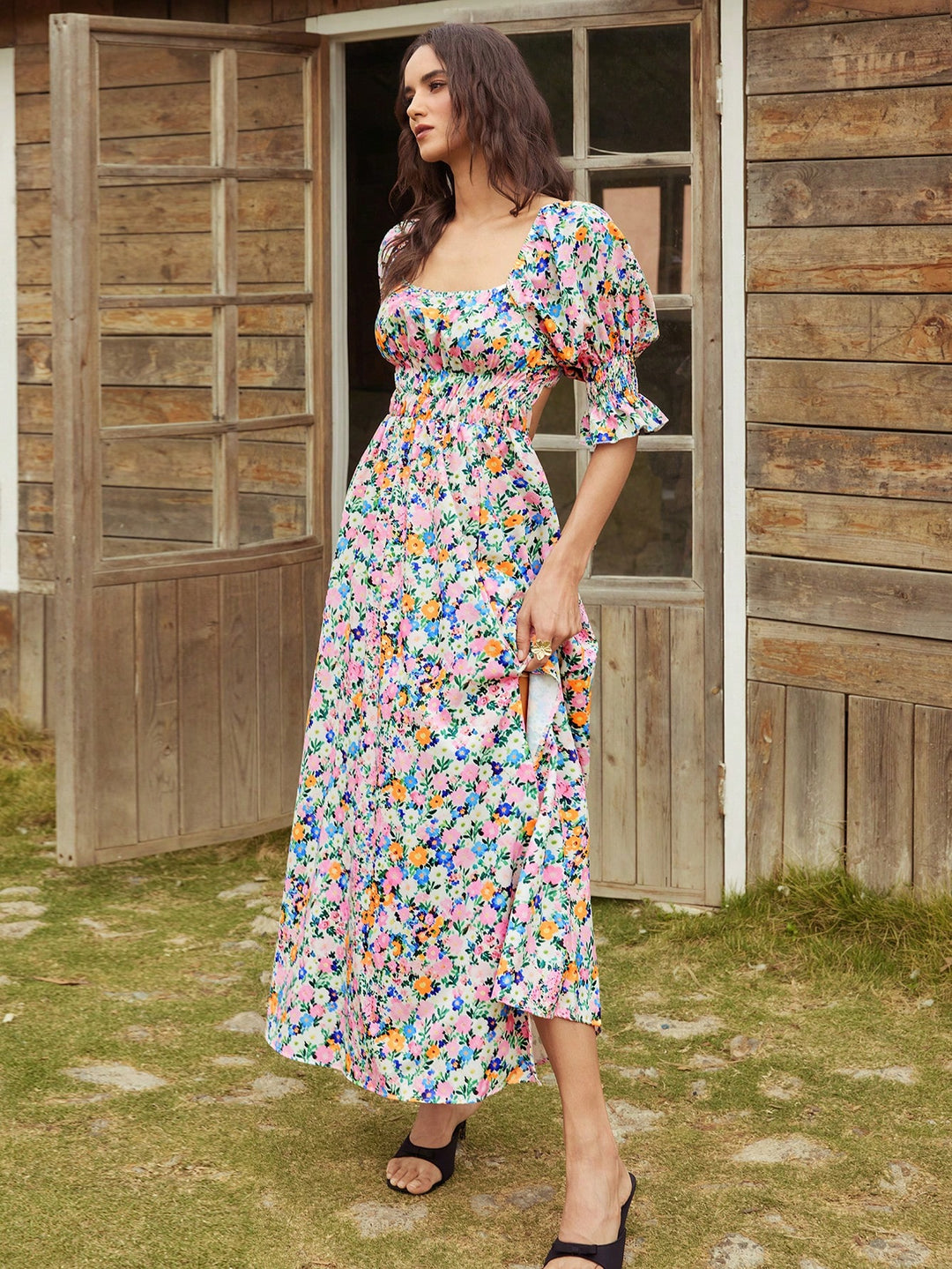 Rochie maxi SHEIN, mix culori