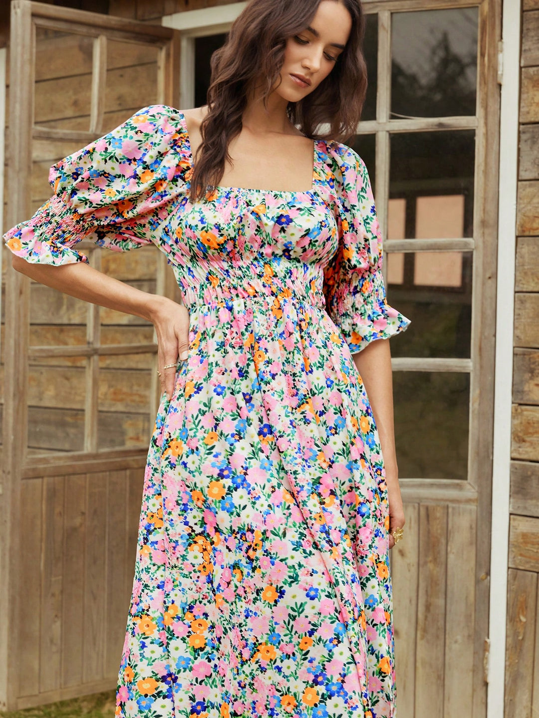 Rochie maxi SHEIN, mix culori
