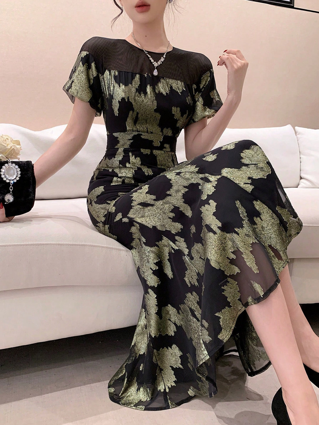 Rochie midi SHEIN, negru