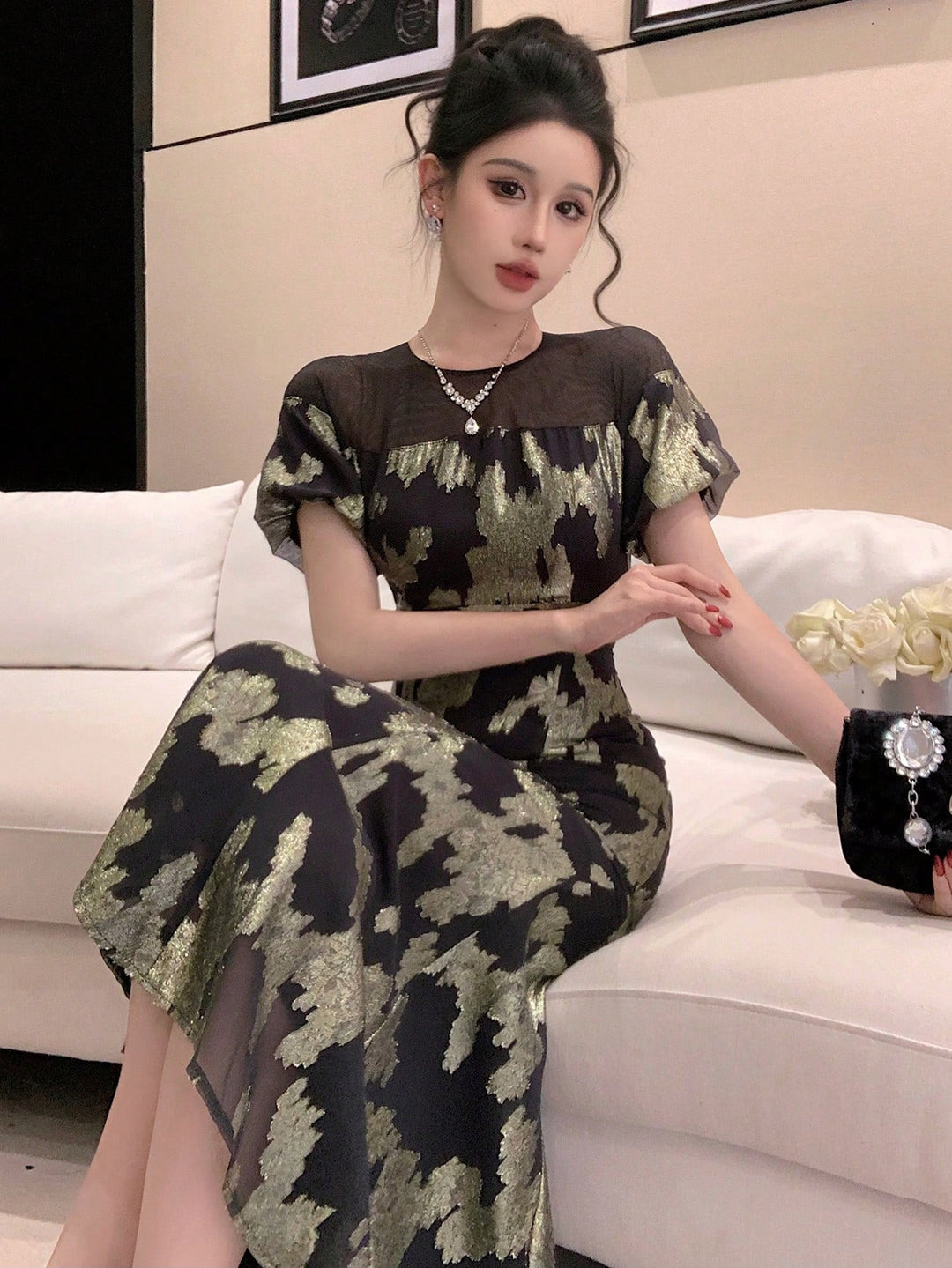 Rochie midi SHEIN, negru