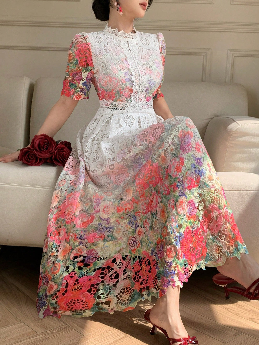 Rochie maxi SHEIN, roz