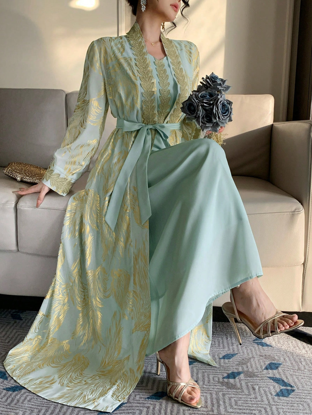 Rochie maxi SHEIN, verde