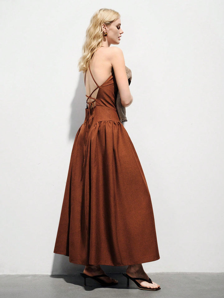 Rochie maxi SHEIN, portocaliu