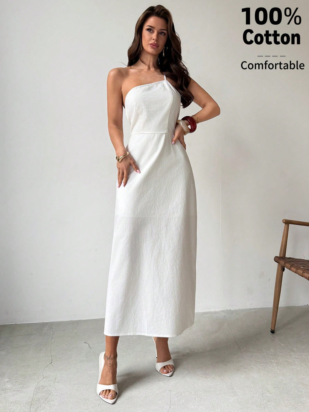 Rochie midi SHEIN, alb