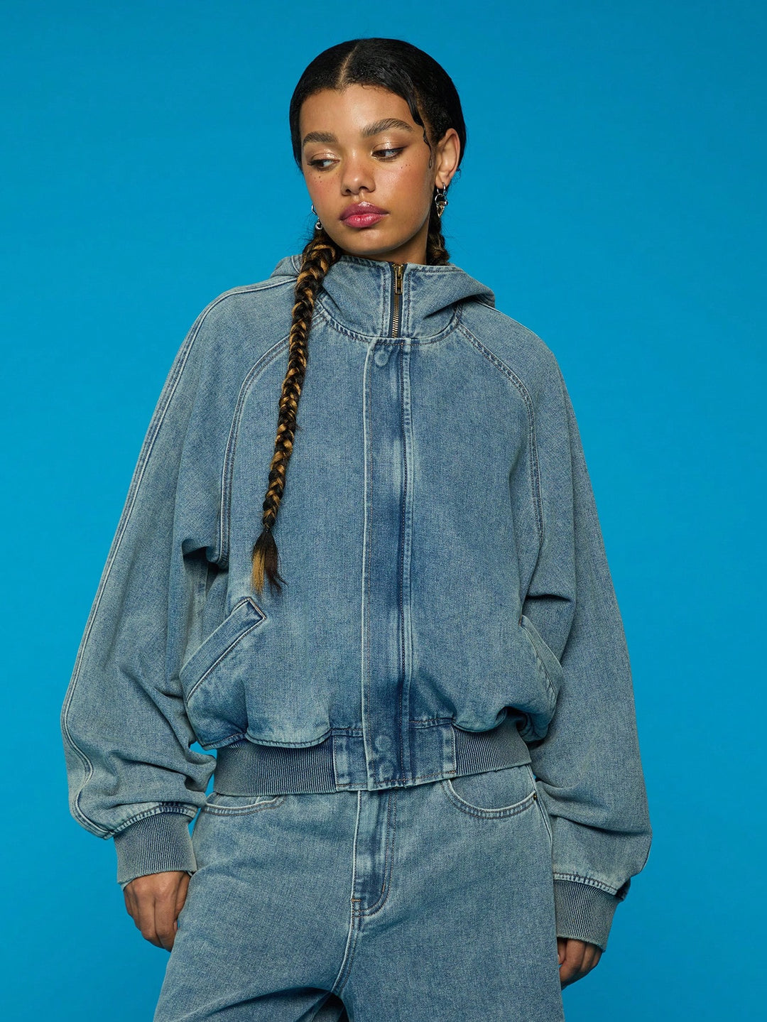 Jachetă denim SHEIN, albastru