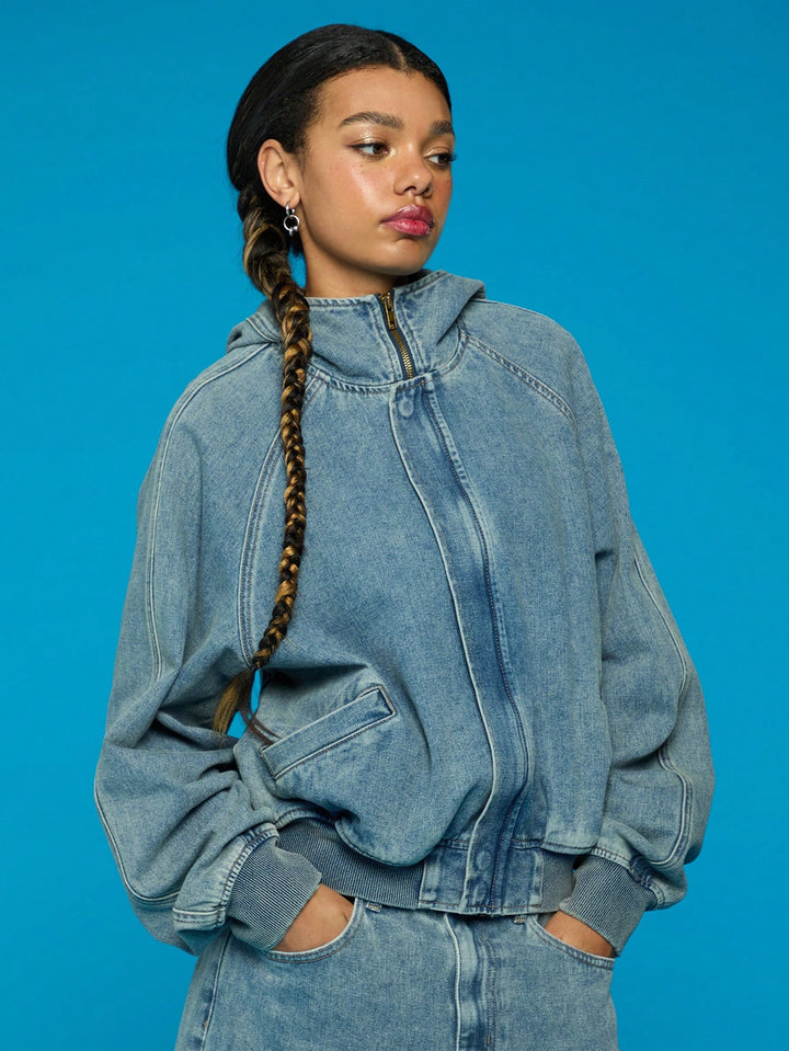 Jachetă denim SHEIN, albastru