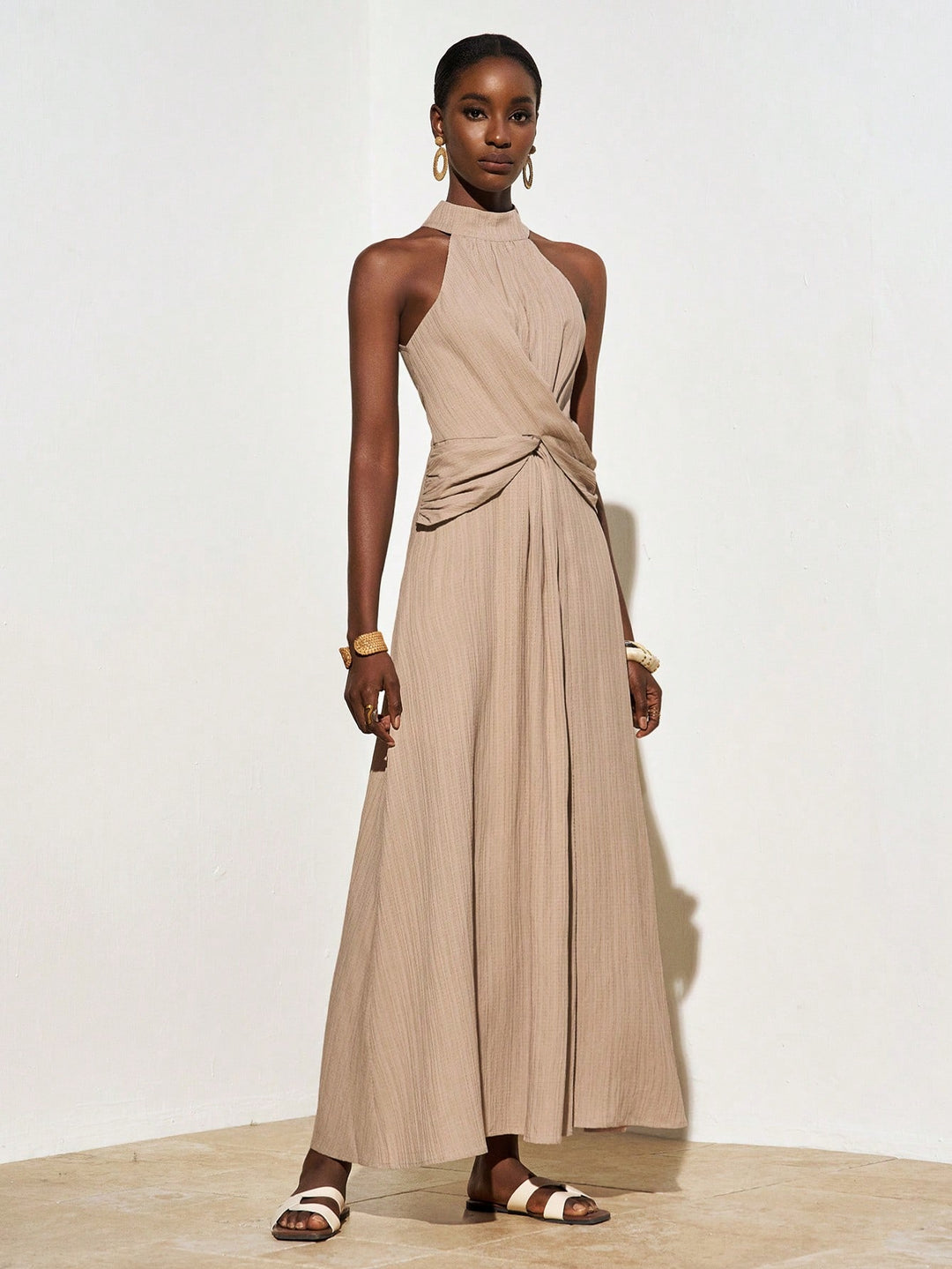 Rochie maxi SHEIN, kaki