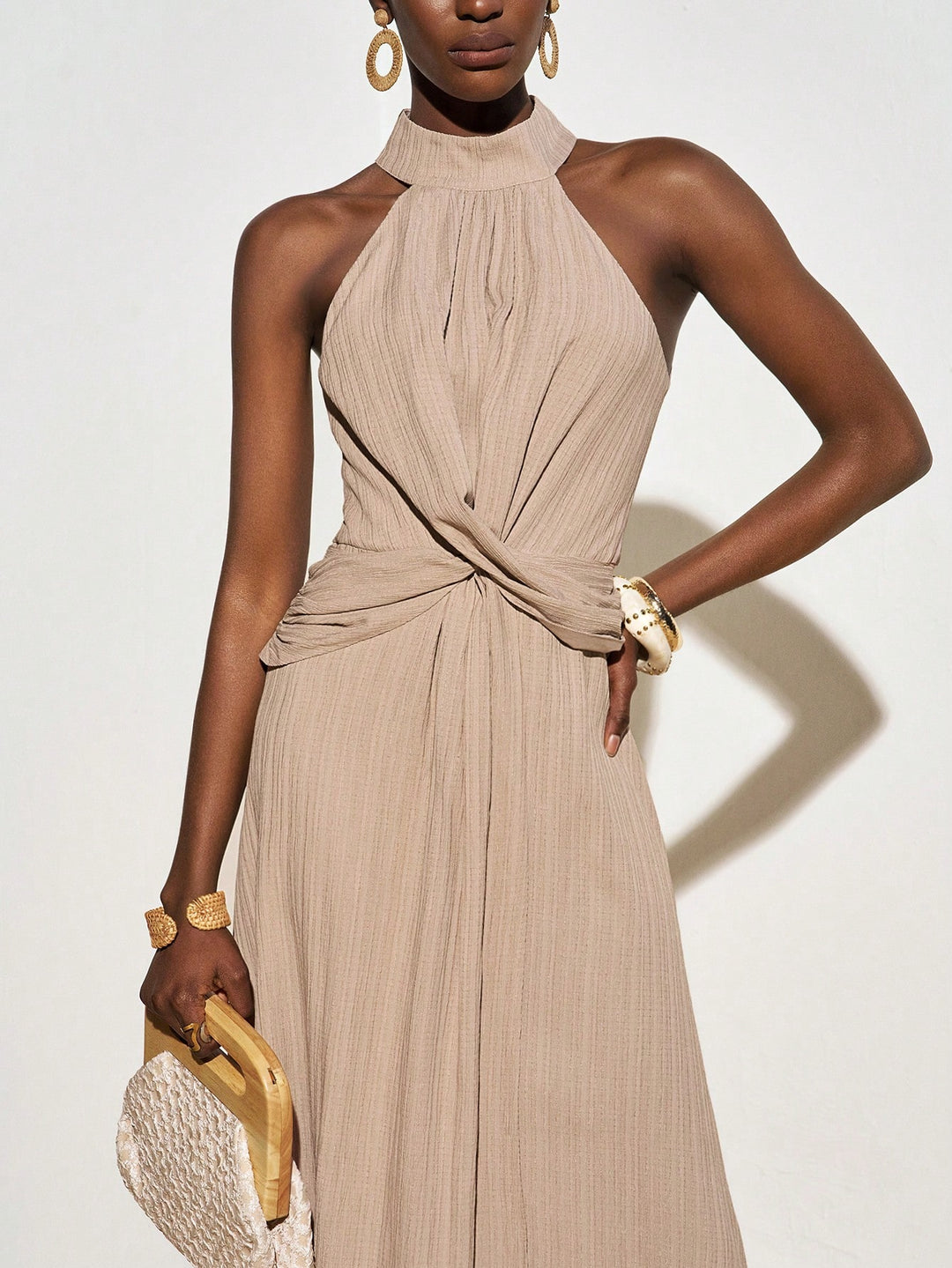 Rochie maxi SHEIN, kaki
