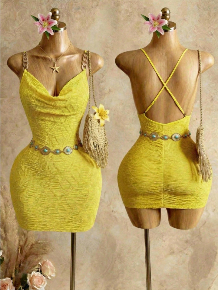 Rochie scurtă SHEIN, galben
