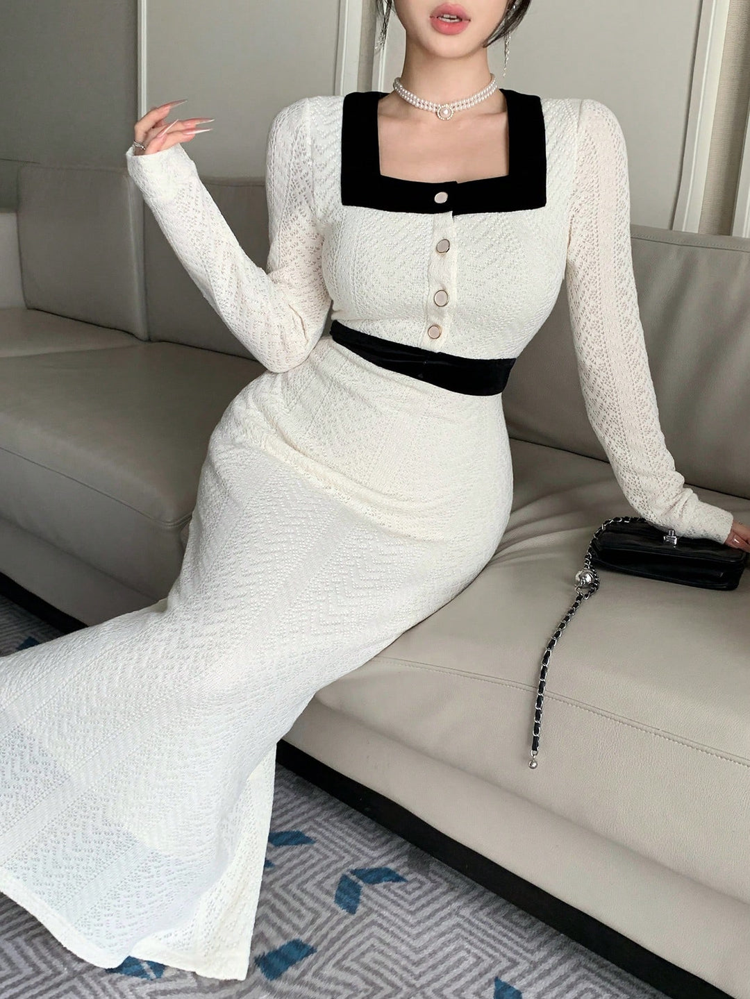 Rochie midi SHEIN, bej
