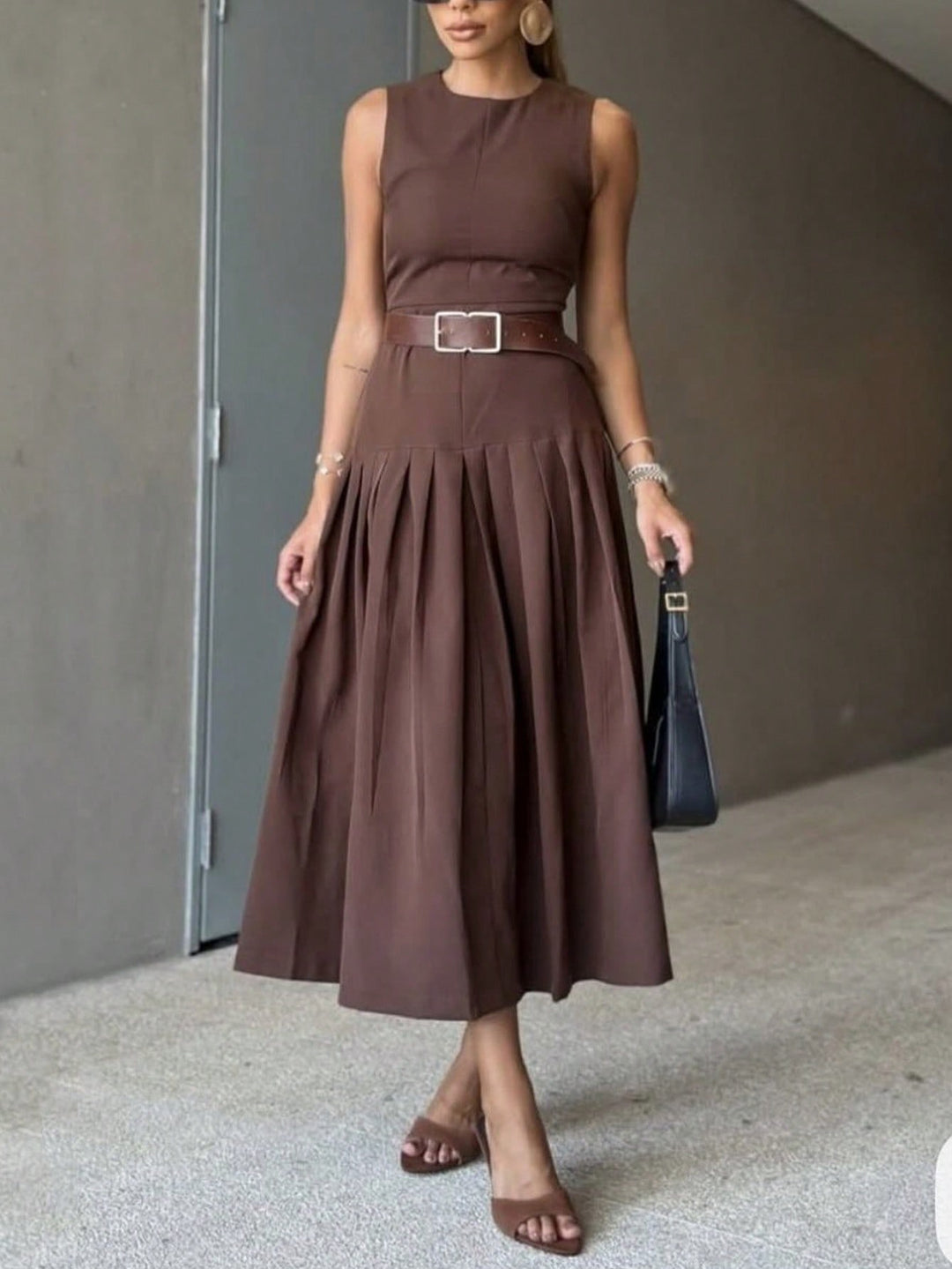 Rochie midi SHEIN, maro