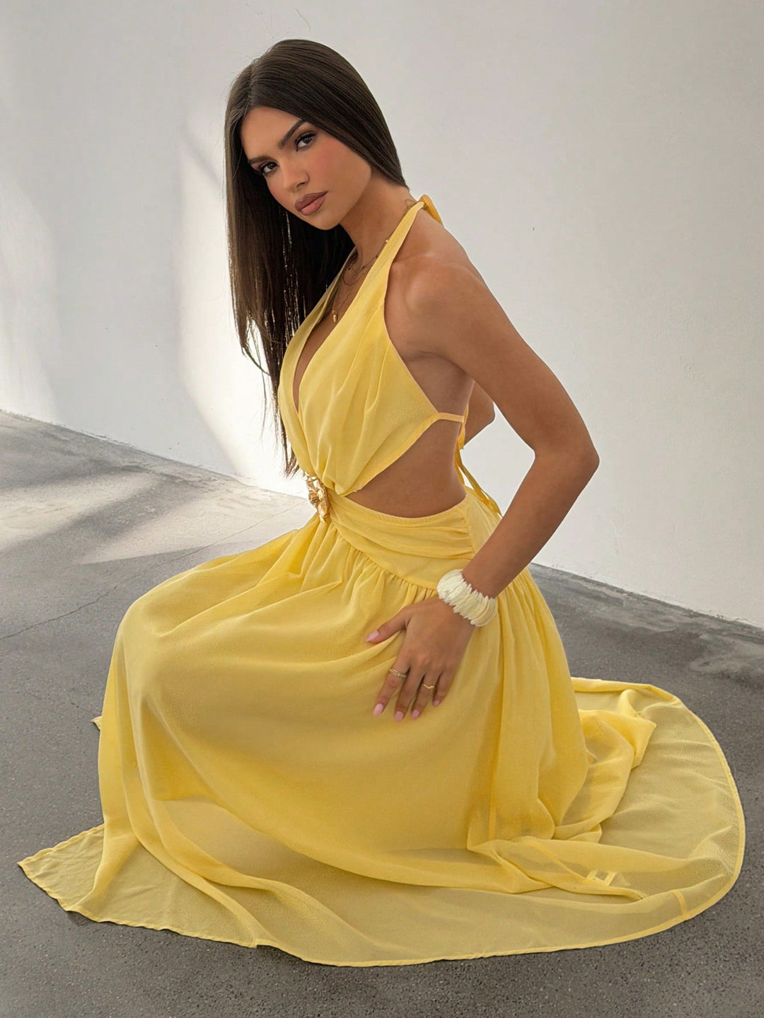 Rochie maxi SHEIN, galben
