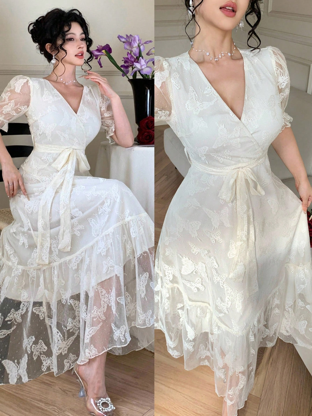 Rochie midi SHEIN, bej