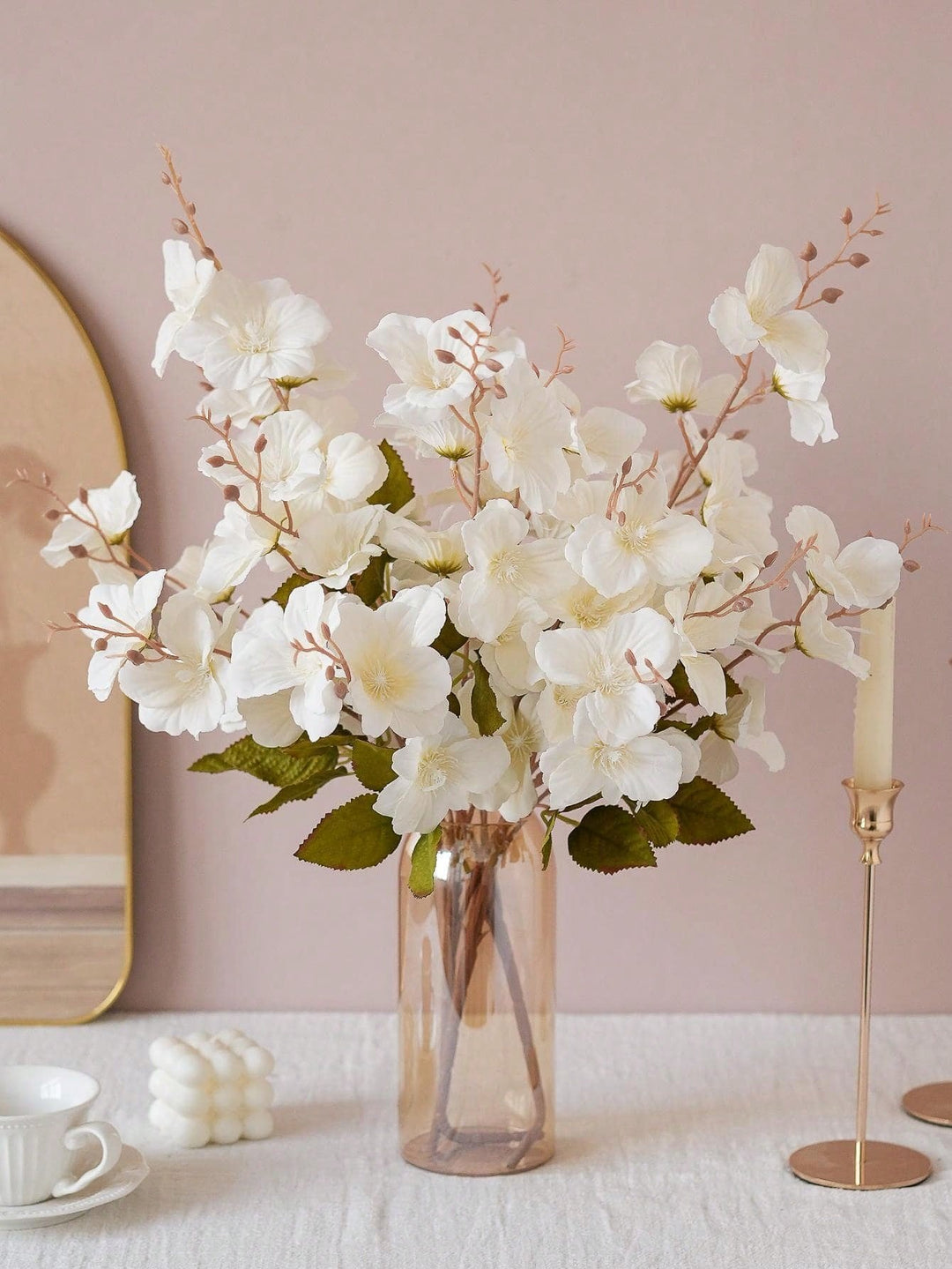 Floari artificiale SHEIN, alb